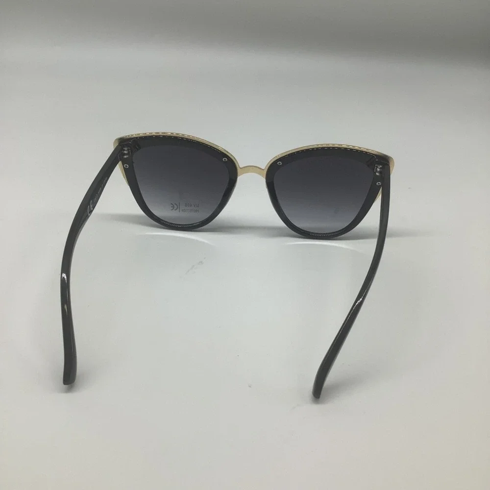 Retro Cat Eye Sunglasses‎ Women's UV400 Gradient Sunglasses Black - Picture 3 of 7